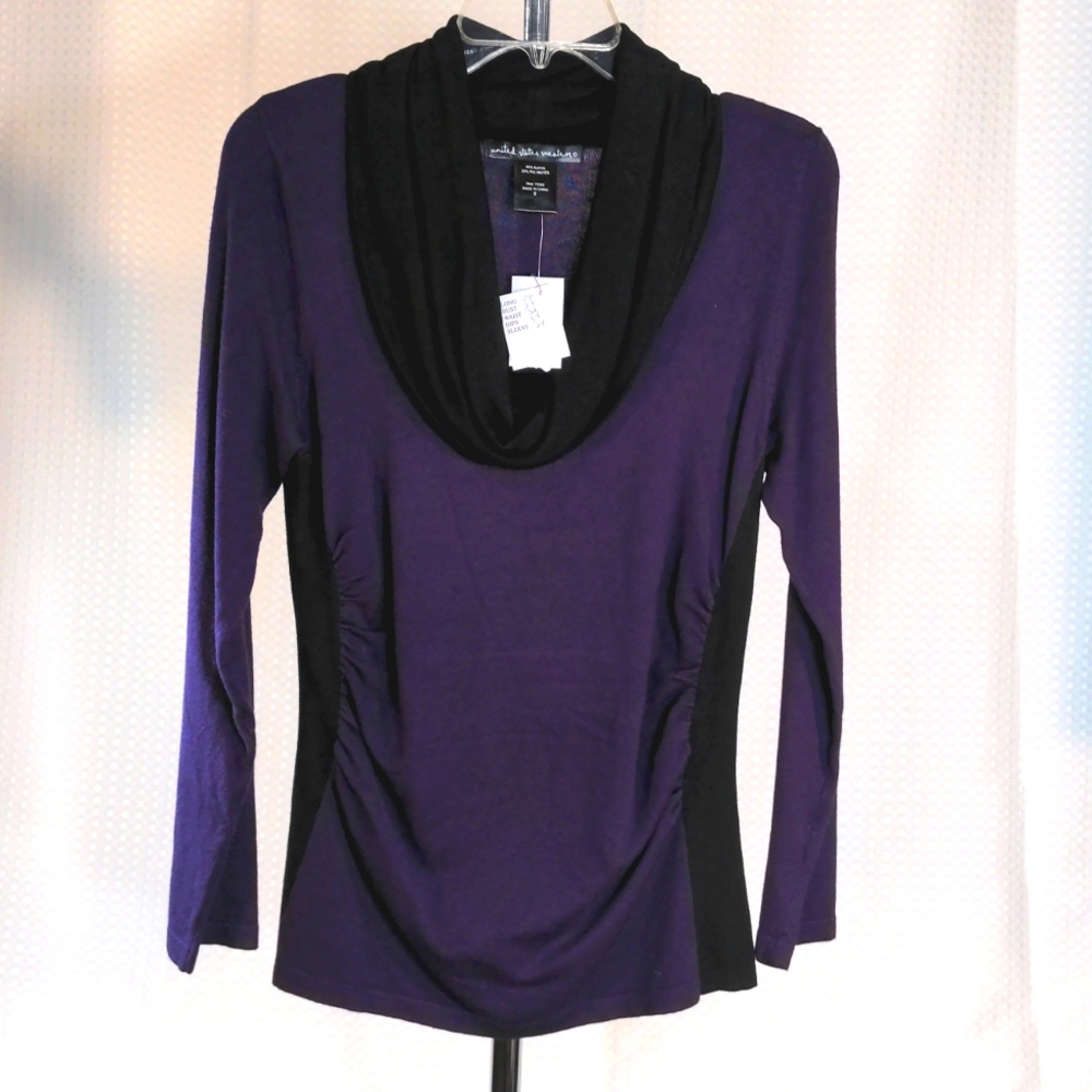 United States of sweaters cowl neck long sleeve purple top sweater S